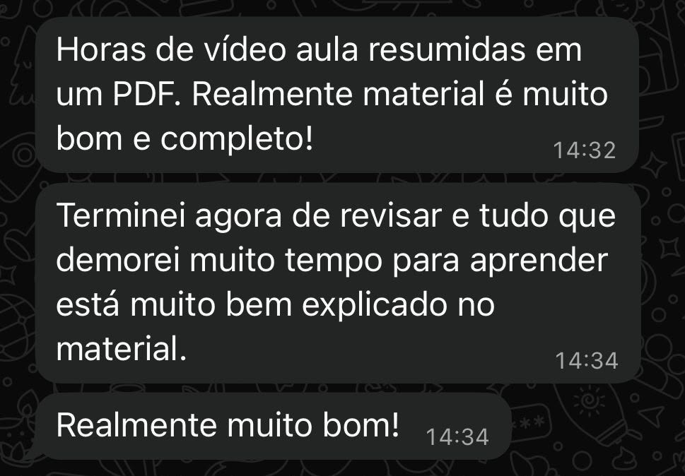 Depoimento de aluno elogiando o material do Anti-Vade Mecum 3.0
