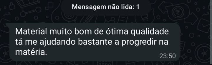 Depoimento de aluno: material muito bom de ótima qualidade, ajudando a progredir na matéria